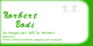 norbert bodi business card